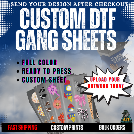 12x12 Custom DTF Gang Sheets | Ready to Press Heat Transfers - 12" Wide